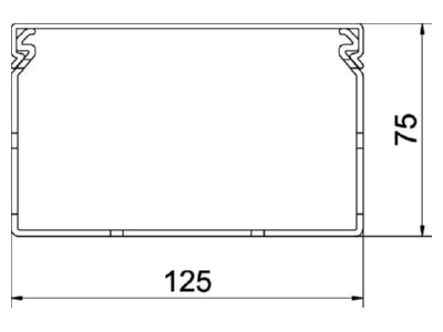 Dimensional drawing 2 OBO LKVH N 75125 Slotted cable trunking system 75x125mm