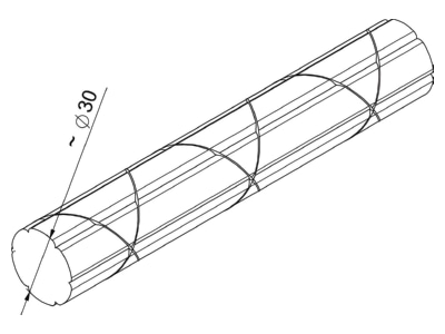 Dimensional drawing 2 OBO 7LSB M Acoustic baffle for device mount wireway