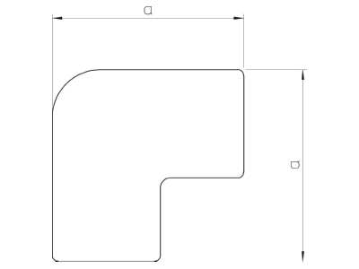 Dimensional drawing 2 OBO WDKH F10020RW Flat bend for wireway 22x10mm Plastic