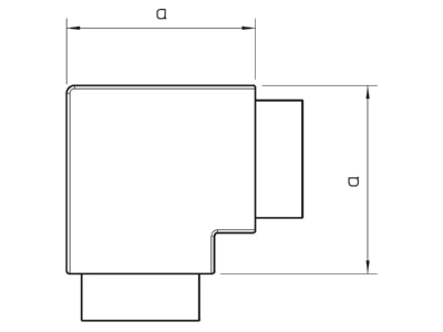 Dimensional drawing 2 OBO WDKH F15030RW Flat bend for wireway 30x17 5mm Plastic