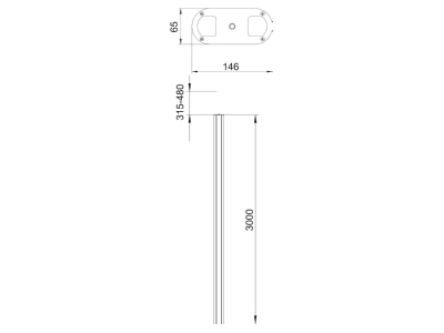 Mazeichnung 1 OBO ISSOG70140RW Installationssaeule Boden Decke