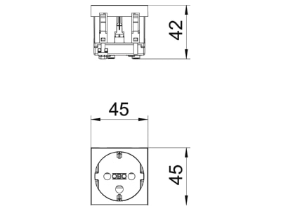 Dimensional drawing 2 OBO STD D0K SRO1 Socket outlet  receptacle 