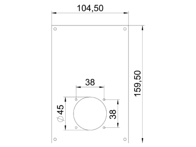 Dimensional drawing 1 OBO VHF P12 Cover plate for installation column
