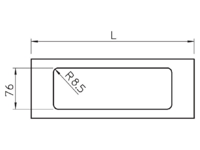 Mazeichnung 1 OBO D2 3 150RW Oberteil Geraeteeinbau 3 fach 150x300mm