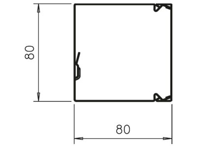 Mazeichnung 1 OBO LKM80080FS Leitungsfuehrungskanal 80x80x2000  St  FS