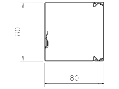Mazeichnung 2 OBO LKM80080FS Leitungsfuehrungskanal 80x80x2000  St  FS
