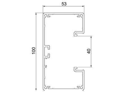 Dimensional drawing 1 OBO GA 53100EL Wall duct 100x53mm
