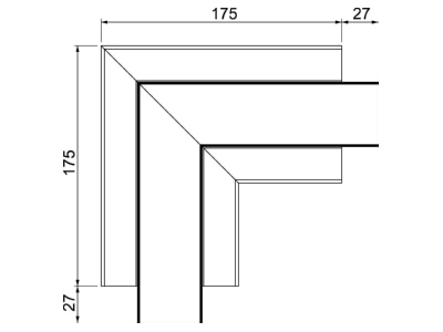 Dimensional drawing 1 OBO GA FS53100RW Flat bend for device mount wireway
