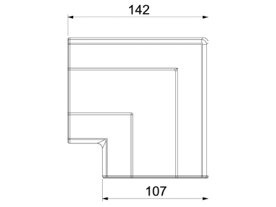 Dimensional drawing 1 OBO GK FH53100AL Flat bend for device mount wireway
