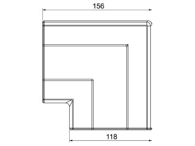 Dimensional drawing 2 OBO GK FH53100AL Flat bend for device mount wireway