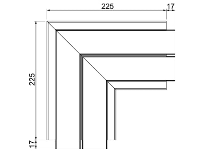 Dimensional drawing 2 OBO GK FS53130LGR Flat bend for device mount wireway