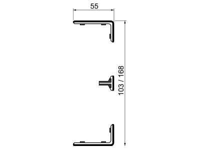 Dimensional drawing 1 OBO GK KS45 1AL Cover strip for device mount wireway
