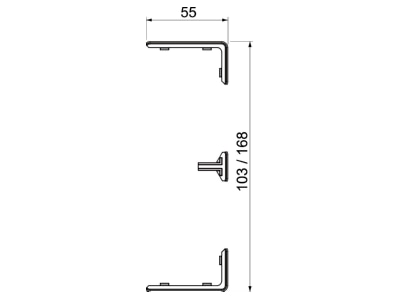 Dimensional drawing 2 OBO GK KS45 1AL Cover strip for device mount wireway