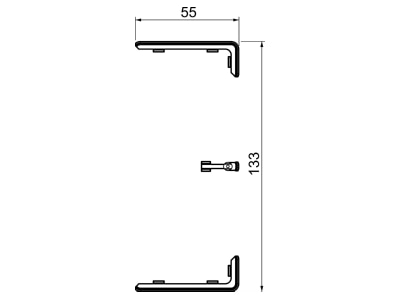 Dimensional drawing 1 OBO GK KS45 2AL Cover strip for device mount wireway
