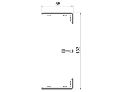 Dimensional drawing 2 OBO GK KS45 2AL Cover strip for device mount wireway