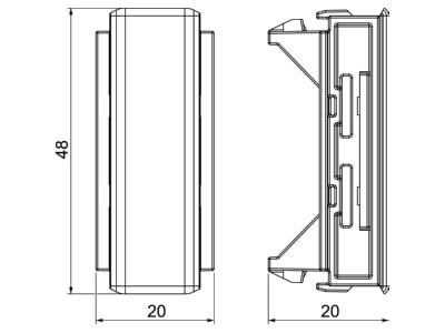 Dimensional drawing 2 OBO GK OTSA45AL Cover strip for device mount wireway