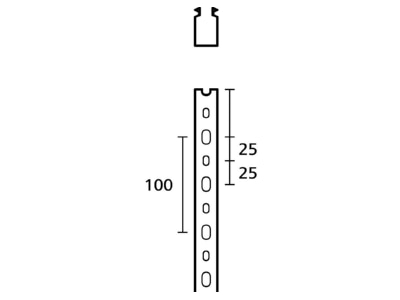 Dimensional drawing 2 Hellermann Tyton HTWD PW 60X100 Slotted cable trunking system 100x60mm
