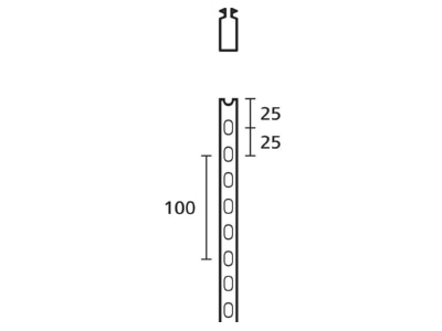 Dimensional drawing 3 Hellermann Tyton HTWD PW 60X100 Slotted cable trunking system 100x60mm
