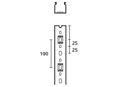 Dimensional drawing 4 Hellermann Tyton HTWD PW 60X100 Slotted cable trunking system 100x60mm
