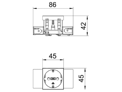 Dimensional drawing 2 OBO STD D0C SWGR1 Socket outlet  receptacle 