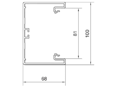 Mazeichnung 2 Tehalit BR6510019011 Bruestungskanal Unterteil 65x100mm PVC gsw