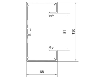 Mazeichnung 1 Tehalit BR6513019011 Bruestungskanal Unterteil 65x130mm PVC gsw