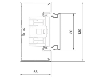 Mazeichnung 2 Tehalit BR6513019011 Bruestungskanal Unterteil 65x130mm PVC gsw