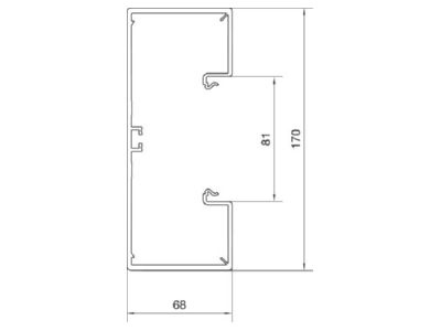 Mazeichnung 1 Tehalit BR6517019011 Bruestungskanal Unterteil 65x170mm PVC gsw