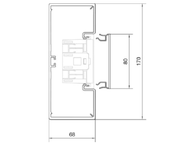 Mazeichnung 2 Tehalit BR6517019011 Bruestungskanal Unterteil 65x170mm PVC gsw