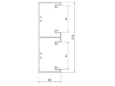 Mazeichnung 1 Tehalit BR652101D9011 Bruestungskanal Unterteil 70x210mm PVC gsw