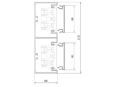 Mazeichnung 2 Tehalit BR652101D9011 Bruestungskanal Unterteil 70x210mm PVC gsw