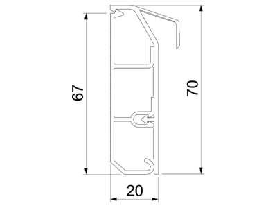 Dimensional drawing OBO SLT 2070 rws Skirting duct