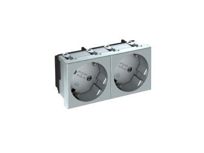 Produktbild OBO STD D3S AL2 Steckdose 33 Grad  2 fach Schutzkontakt