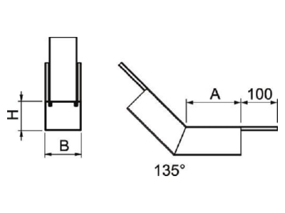 Dimensional drawing 1 OBO PLM BR 0810 RW Flat bend for fire resistant duct
