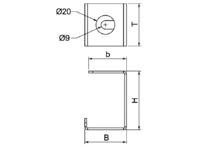 Dimensional drawing OBO PLM CB 0810 FS Accessory for fire resistant duct