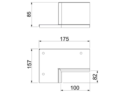 Dimensional drawing 2 OBO PLM CC 0810 RW Wall connection collar