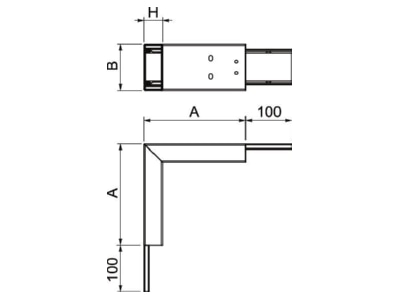 Dimensional drawing 1 OBO PLM EC 0410 FS Outer corner for fire resistant duct
