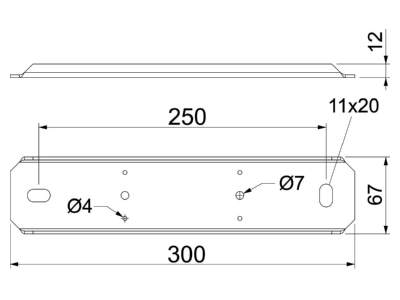 Dimensional drawing 1 OBO PLM SU 200 FS Thread adapter for fire resistant duct
