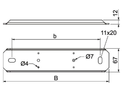 Dimensional drawing 1 OBO PLM SU 200 RW Thread adapter for fire resistant duct
