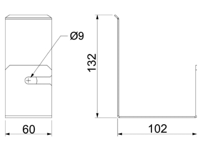 Dimensional drawing 2 OBO PLM WB 1220 FS Accessory for fire resistant duct
