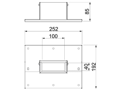 Mazeichnung 1 OBO PLM WC 0410 RW Wandanschlusskragen 3  und 4 seitig