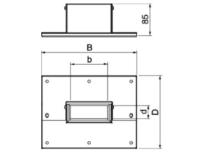 Mazeichnung 2 OBO PLM WC 0410 RW Wandanschlusskragen 3  und 4 seitig
