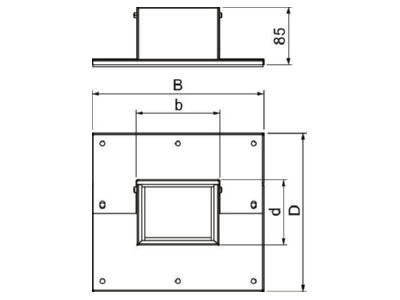 Dimensional drawing OBO PLM WC 0810 RW Wall connection collar