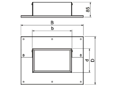 Dimensional drawing OBO PLM WC 1220 FS Wall connection collar
