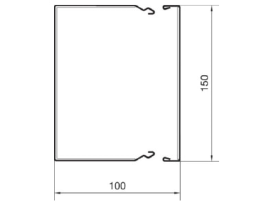Mazeichnung Tehalit FWKP10015009016 Brandschutzkanal FWK Plus100x150 weiss
