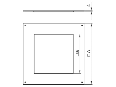 Dimensional drawing 1 OBO DUG 350 3 9 Mounting cover for underfloor duct box
