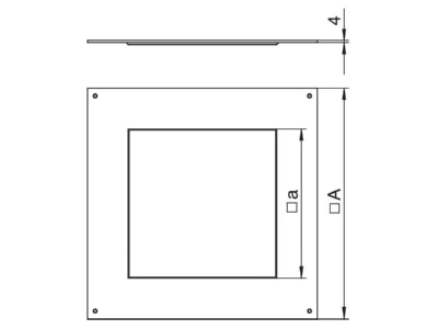 Dimensional drawing 2 OBO DUG 350 3 9 Mounting cover for underfloor duct box