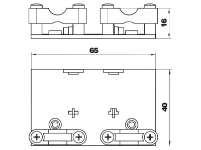 Dimensional drawing 2 OBO FLK HL ZL Surface mounted housing anthracite
