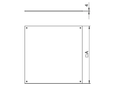 Dimensional drawing 2 OBO DUF 350 2 Mounting cover for underfloor duct box
