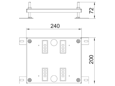 Mazeichnung 1 OBO HE60 UDHOME4 Hoehenerweiterung 240x200x15mm